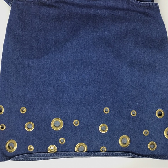 MOSCHINO Jeans Lace Up Belt & Grommets Denim Dress - Picture 7 of 12